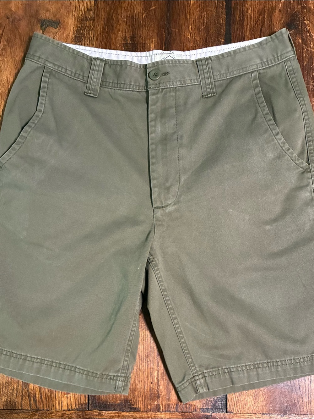 St. John's Bay Olive Green Flat-Front Men's Shorts